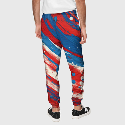 Мужские брюки 3D Краски в цветах флага РФ, цвет 3D печать - фото 5