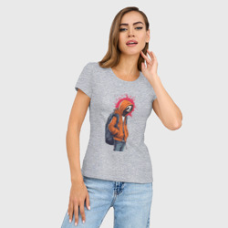 Женская футболка хлопок Slim Школьник ленивец - фото 2