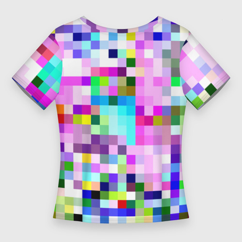 Женская футболка 3D Slim Пиксельная яркая абстракция, цвет 3D печать - фото 2