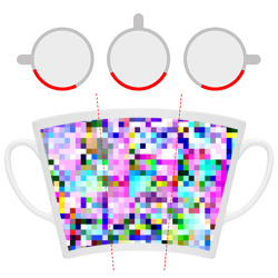 Кружка с принтом Пиксельная яркая абстракция для любого человека, вид спереди №6. Цвет основы: белый