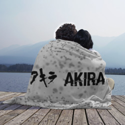 Плед 3D Akira glitch на светлом фоне: надпись и символ - фото 2