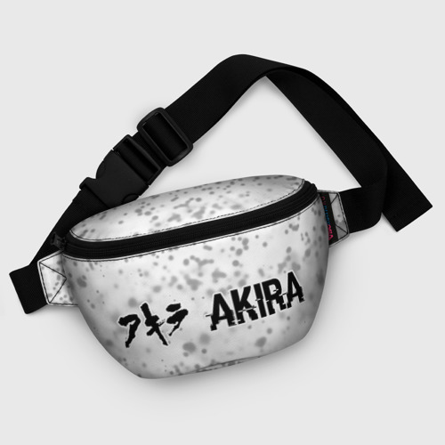 Поясная сумка 3D с принтом Akira glitch на светлом фоне: надпись и символ, фото #5