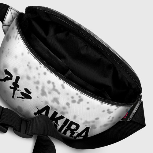 Поясная сумка 3D с принтом Akira glitch на светлом фоне: надпись и символ, фото #6