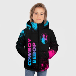 Зимняя куртка для мальчиков 3D Cowboy Bebop - neon gradient: надпись, символ - фото 2