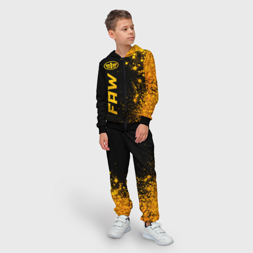 Детский 3D костюм с принтом FAW - gold gradient: по-вертикали, фото на моделе #1
