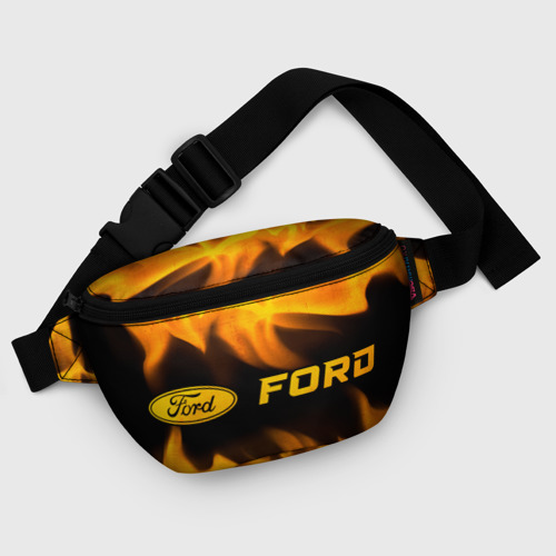 Поясная сумка 3D Ford - gold gradient: надпись и символ - фото 6