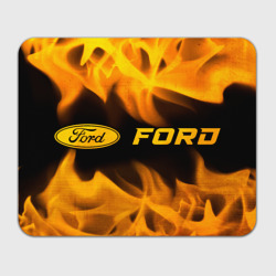 Прямоугольный коврик для мышки Ford - gold gradient: надпись и символ