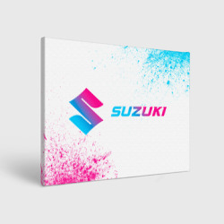 Холст прямоугольный Suzuki neon gradient style: надпись и символ