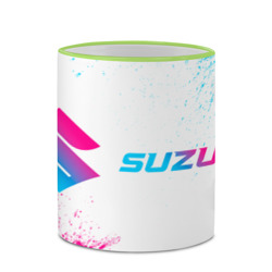 Кружка с полной запечаткой Suzuki neon gradient style: надпись и символ - фото 2