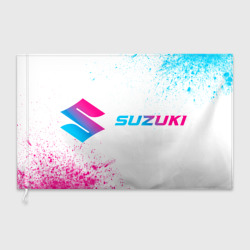 Флаг 3D Suzuki neon gradient style: надпись и символ