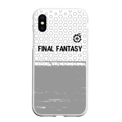 Чехол для iPhone XS Max матовый Final Fantasy glitch на светлом фоне: символ сверху