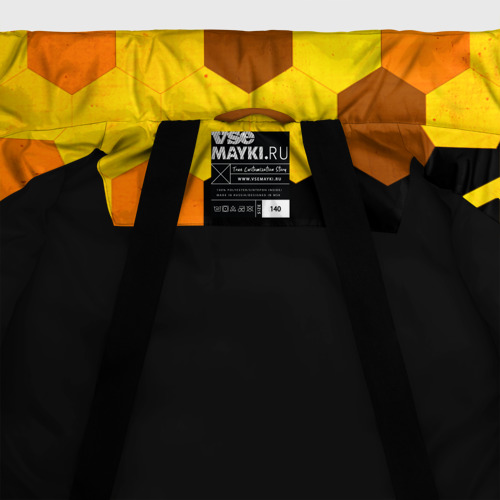 Зимняя куртка для мальчиков 3D с принтом Need for Speed - gold gradient: по-вертикали, фото #5