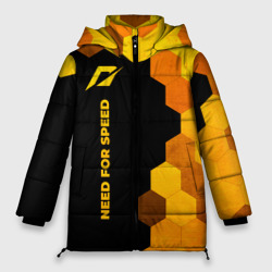 Женская зимняя куртка Oversize Need for Speed - gold gradient: по-вертикали