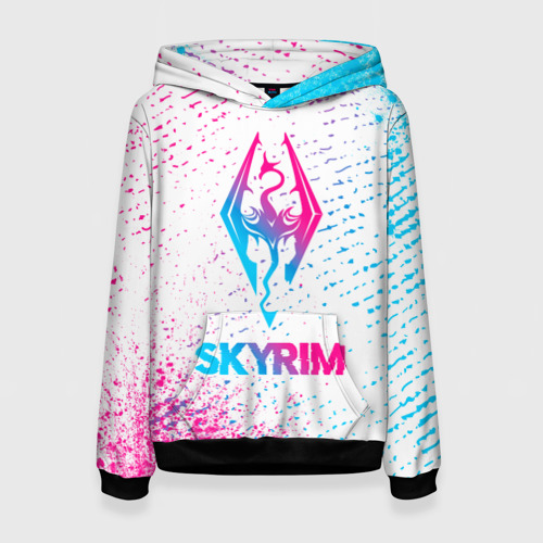 Женская толстовка 3D Skyrim neon gradient style, цвет 3D печать