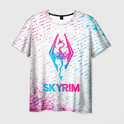 Мужская футболка 3D Skyrim neon gradient style