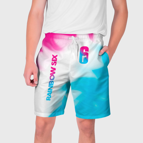 Мужские шорты 3D Rainbow Six neon gradient style: надпись, символ, цвет 3D печать