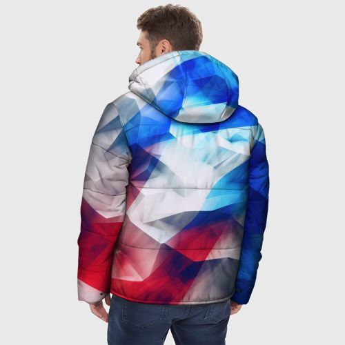 Мужская зимняя куртка 3D Абстракция герб России, цвет светло-серый - фото 4