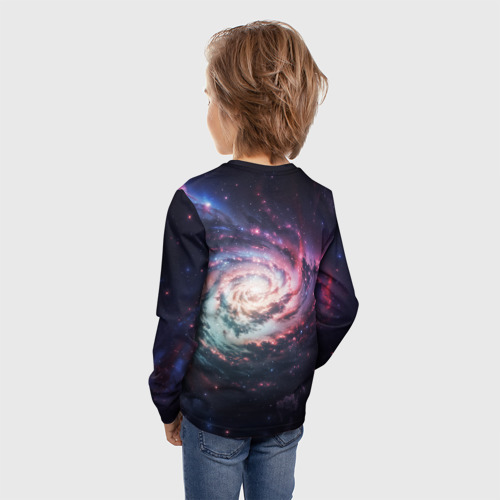 Детский лонгслив 3D Спиральная галактика в космосе, цвет 3D печать - фото 4
