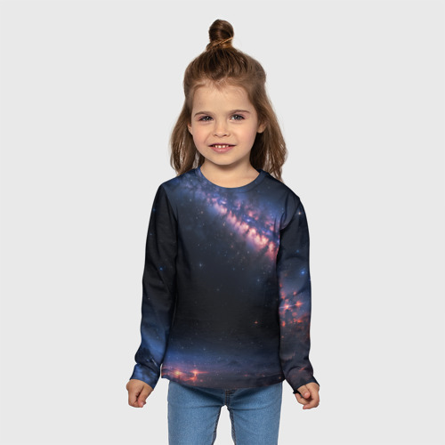 Детский лонгслив 3D Млечный путь в звездном небе, цвет 3D печать - фото 5