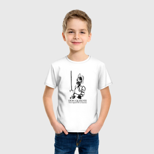 Детская футболка хлопок с принтом Don Quixote, фото на моделе #1