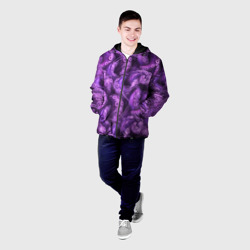 Мужская куртка 3D Фиолетовые щупальца и дым - фото 2