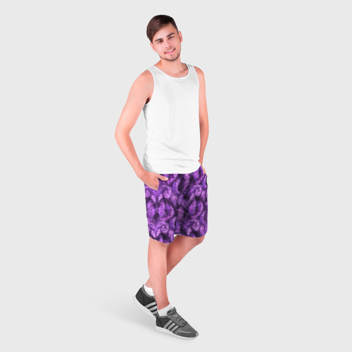 Мужские шорты 3D Фиолетовые щупальца и дым, цвет 3D печать - фото 3