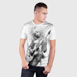 Мужская футболка 3D Slim Блондинка с гитарой - фото 2