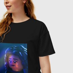 Женская футболка хлопок Oversize Лего Эйфория - фото 2