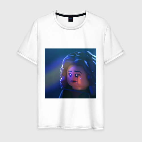 Мужская футболка из хлопка с принтом Лего Эйфория, вид спереди №1