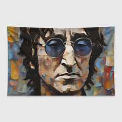 Джон Леннон - портрет маслом - нейросеть – Флаг-баннер с принтом купить