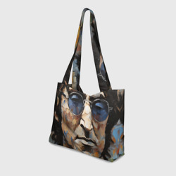 Пляжная сумка 3D Джон Леннон - портрет маслом - нейросеть - фото 2