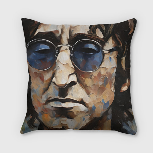 Подушка 3D Джон Леннон - портрет маслом - нейросеть - фото 2