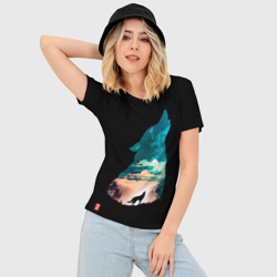 Женская футболка 3D Slim Спектральный лунный свет - фото 2