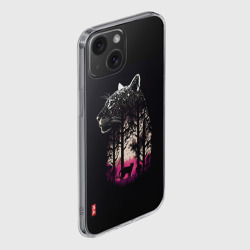 Чехол для iPhone 15 силиконовый с защитой камеры Природная благодать - Пума - фото 2