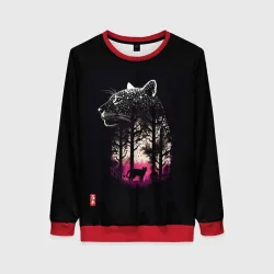 Женский свитшот 3D Природная благодать - Пума