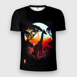 Мужская футболка 3D Slim Королевство жирафов
