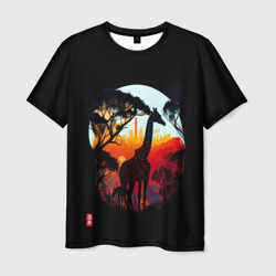 Мужская футболка 3D Королевство жирафов