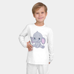 Детская пижама с лонгсливом хлопок Милый слоненок - фото 2