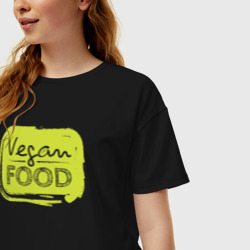 Женская футболка хлопок Oversize Vegan food - фото 2