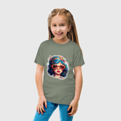 Детская футболка хлопок Яркая девушка в очках - фото 2