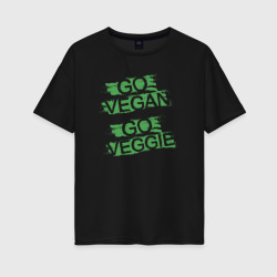 Женская футболка хлопок Oversize Go veggie