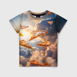 Детская футболка 3D Пицца парит в небе