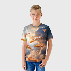 Детская футболка 3D Пицца парит в небе - фото 2