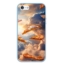 Чехол для iPhone 5/5S матовый Пицца парит в небе