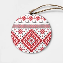 Деревянная игрушка круг Удмуртская роспись