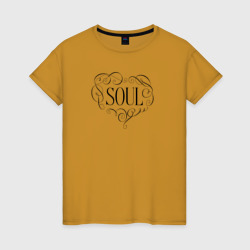 Женская футболка хлопок Soul в форме сердца из завитков