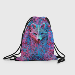 Рюкзак-мешок 3D Лис из розово-голубых узоров