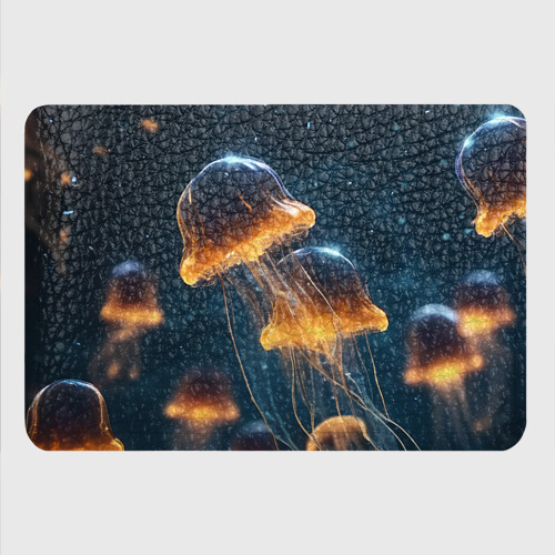 Картхолдер с принтом Люминисцентные медузы, цвет черный - фото 4