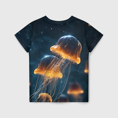 Детская футболка 3D Люминисцентные медузы, цвет 3D печать - фото 2