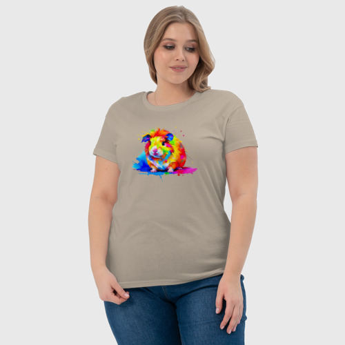 Женская футболка хлопок Морская Сви, цвет миндальный - фото 6